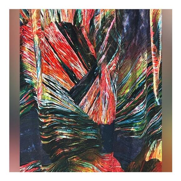 Ego Trippin’ Floral Velvet Maxi Dress Vintage Retro Vibrant XS - Picture 9 of 14